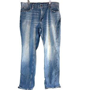 Mens Light Wash Jeans Straight Leg Size 36X32